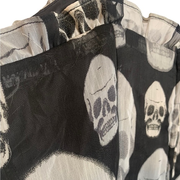 Tripp NYC Skull Grunge V Neck Black Gothic Lolita Baby Doll Dress Small - Picture 7 of 14